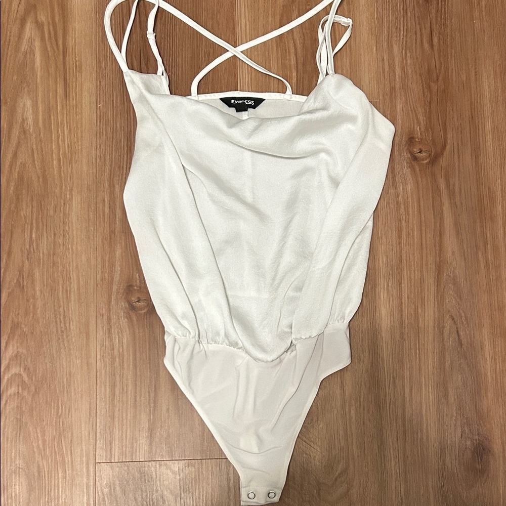 Express White Strappy Bodysuit